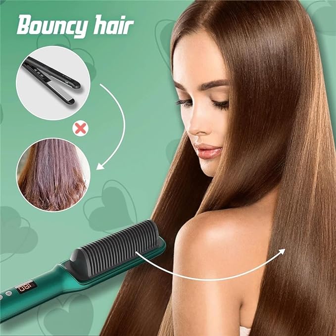 Amarah-Fast Heating Hair Straightener Comb-Anti-Frizz Styling Brush