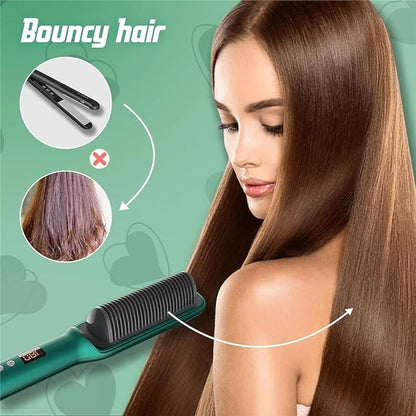 Amarah-Fast Heating Hair Straightener Comb-Anti-Frizz Styling Brush