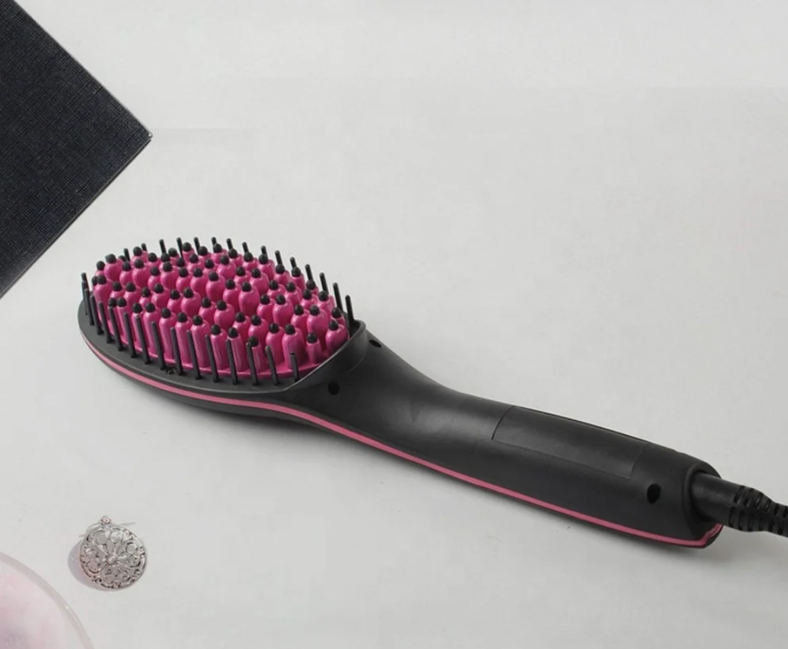 Amarah- 2-in-1 Hair Brush Straightener-Anti-Static Ceramic Fast Heating Hair