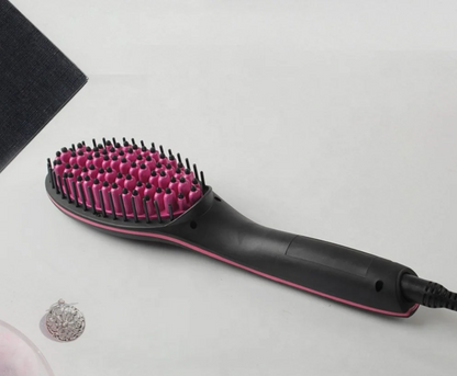Amarah- 2-in-1 Hair Brush Straightener-Anti-Static Ceramic Fast Heating Hair